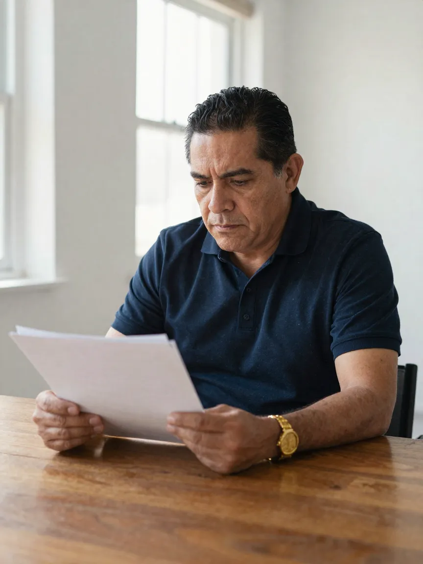 Propietario revisando documentos de garantía de una renta