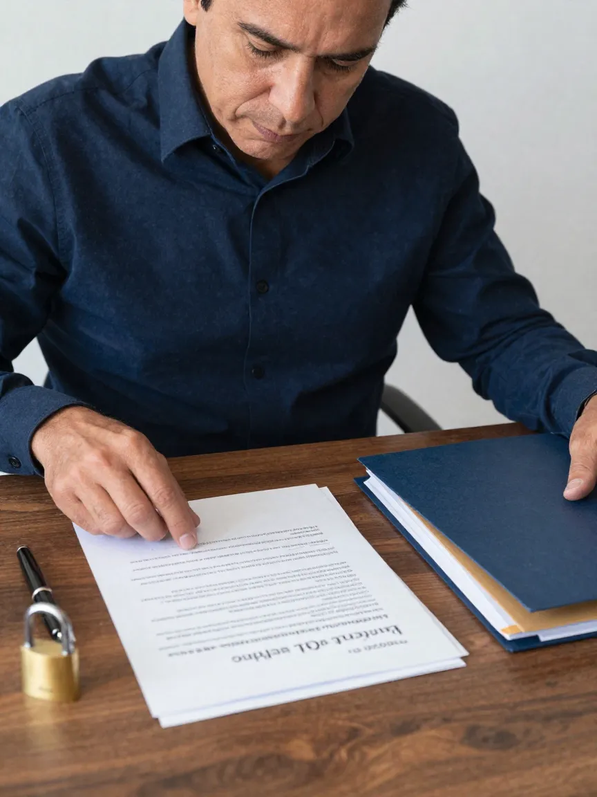 Propietario mexicano organiza contratos y recibos antes de su declaración anual de arrendamiento
