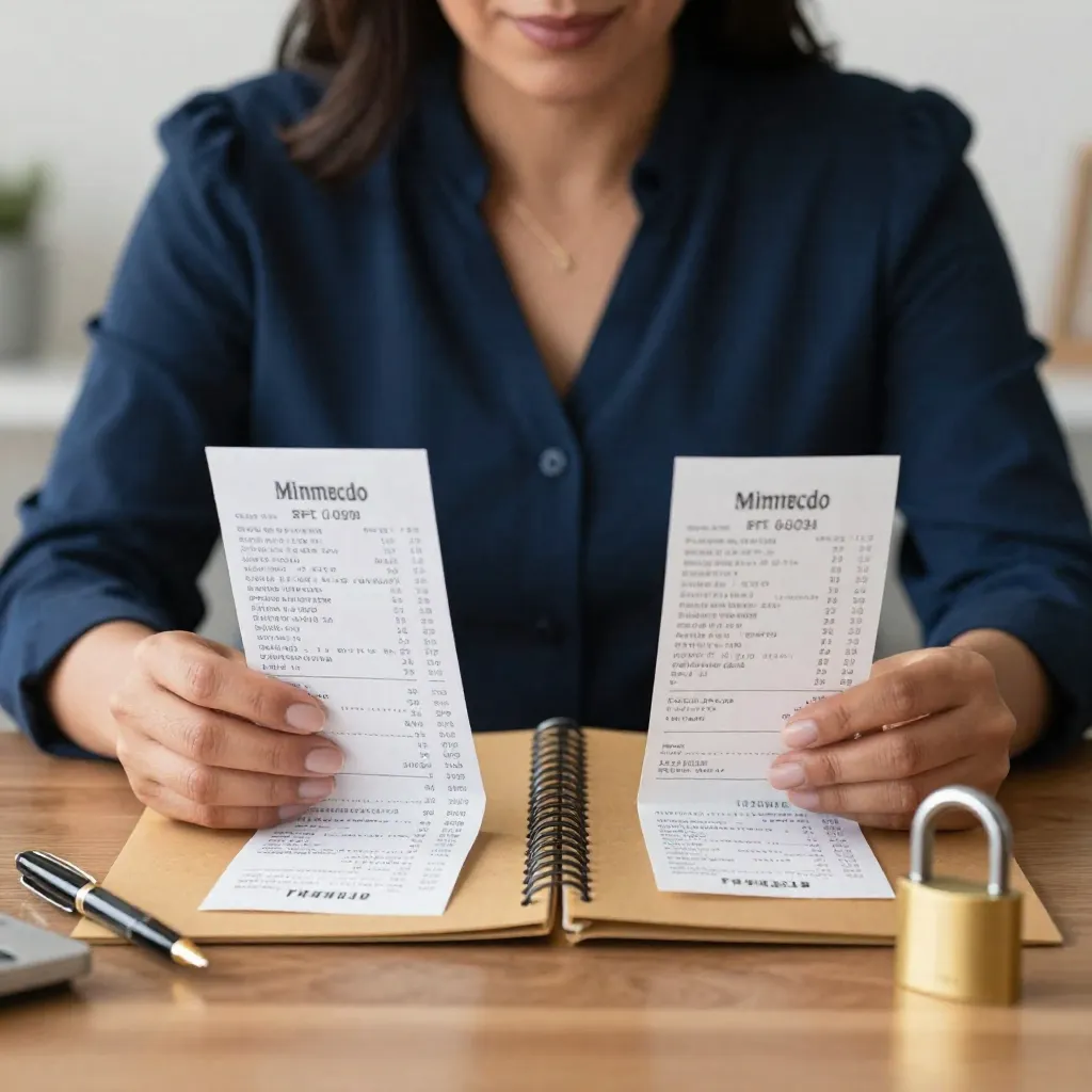 Propietaria mexicana compara recibos para elegir deducciones en su declaración anual