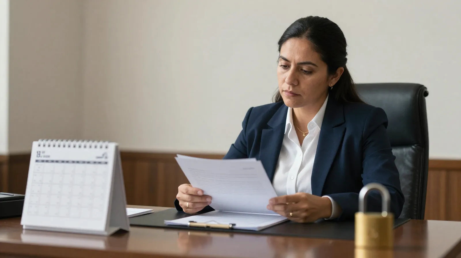 Abogado y propietario analizando el patrón en un expediente