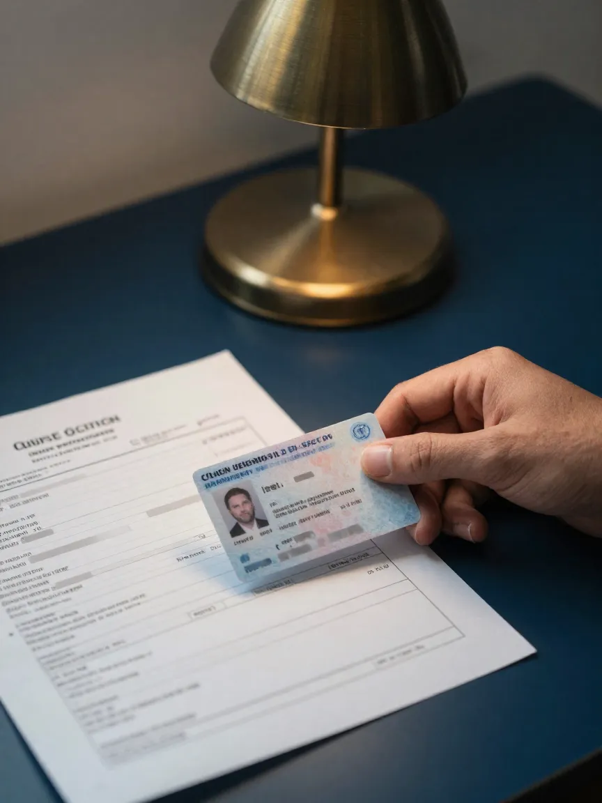 Credencial y documentos de identidad en revisión