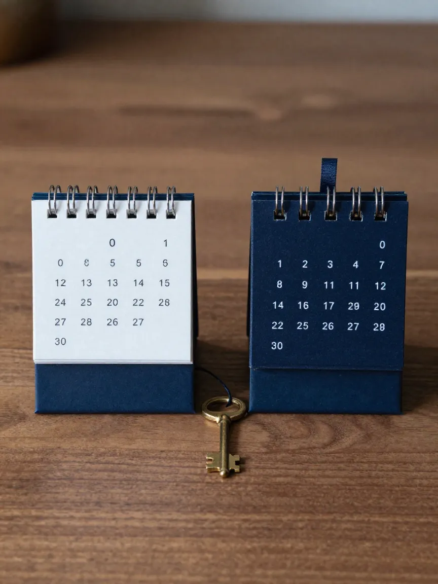 Dos calendarios lado a lado representando renovar y prorrogar