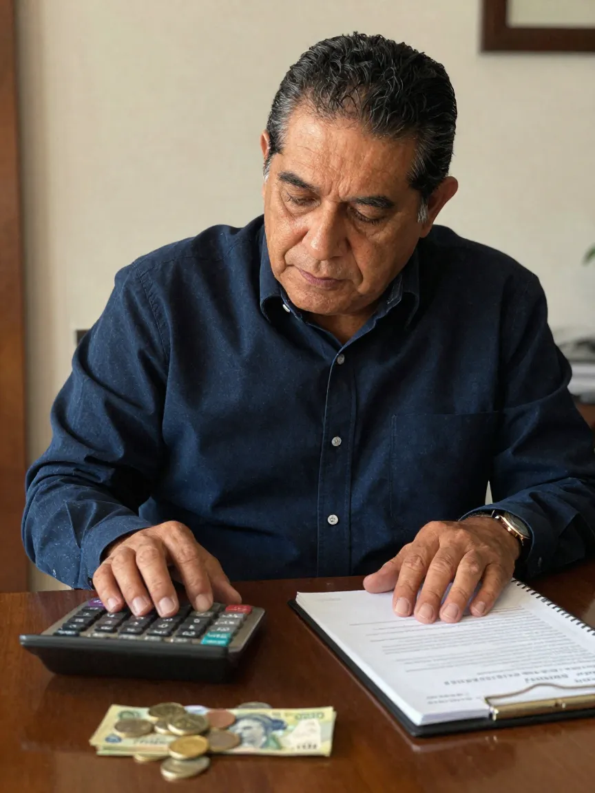 Propietario calculando un aumento de renta