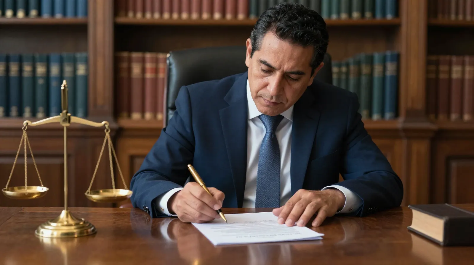 Abogado marcando cláusulas de penalización
