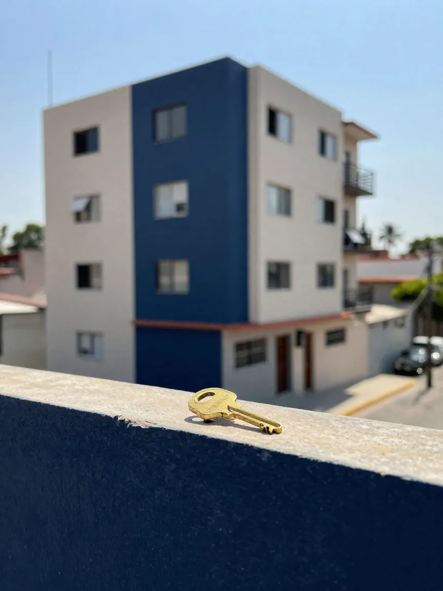 Vista de un edificio residencial típico de Guadalupe y Apodaca, Nuevo León