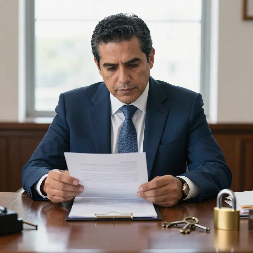 Abogado revisando la investigación del inquilino y obligado solidario