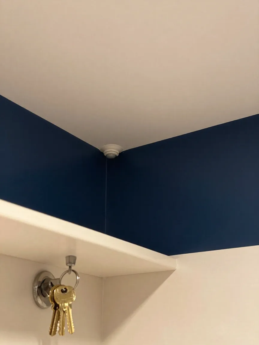 Pared con humedad y tubería oculta en un baño de departamento